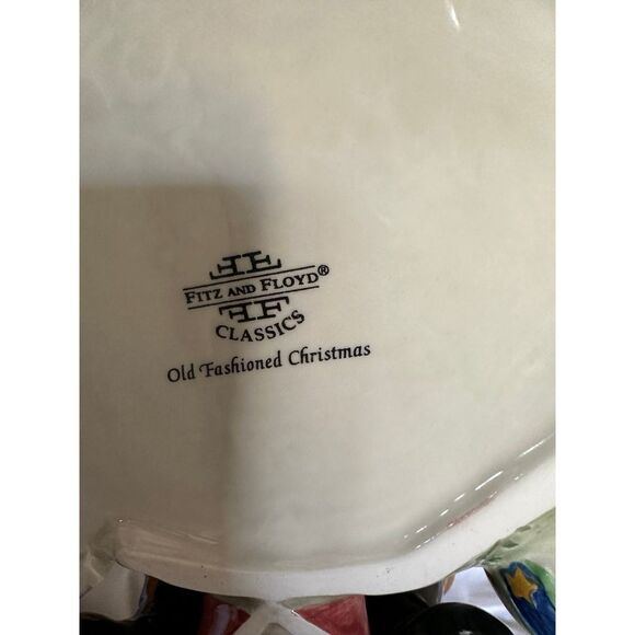 Fitz and Floyd "Old Fashioned Christmas" Cookie Jar - Like New, No Chips, with O - Picture 3 of 4
